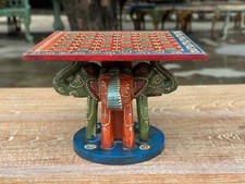 Usado, Suporte para quatro elefantes pintado de madeira/suporte para vaso de flores de madeira/madeira em relevo comprar usado  Enviando para Brazil