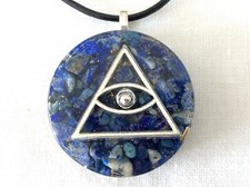 Colar com pingente Orgone Energy pedras Olho Que Tudo Vê e Lápis-Lazúli. Feito nos EUA comprar usado  Enviando para Brazil