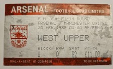 BILET 1987/1988 ARSENAŁ - MANCHESTER MAN UTD UNITED FA CUP na sprzedaż  PL