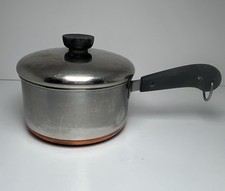 Usado, Antigo 1801 Revere Ware 1 Qt panela com tampa inferior de cobre anel duplo pré-1968 comprar usado  Enviando para Brazil
