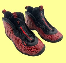 Tênis juvenil unissex Nike Air Foamposite One preto e vermelho 4Y, usado comprar usado  Enviando para Brazil
