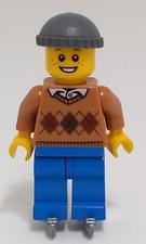 Lego Patinação no Gelo Menino Minifigura Argyle Suéter Sardas Boné de Malha comprar usado  Enviando para Brazil