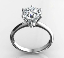 Anillo de compromiso solitario de moissanita blanca redonda de 2,00..., usado comprar usado  Enviando para Brazil