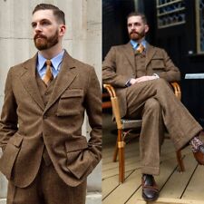 Ternos masculinos de tweed espinha de peixe ajuste regular entalhe lapela formal smoking mistura de lã, usado comprar usado Ternos masculinos de tweed espinha de peixe ajuste regular entalhe lapela formal smoking mistura de lã, usado comprar usado  Enviando para Brazil