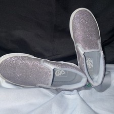 Sapatos femininos Vans slip on/tamanho 1.0/prata glitter/usado excelente comprar usado  Enviando para Brazil
