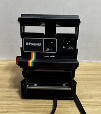 VINTAGE Polaroid One Step 600 Land Camera Black Rainbow com Alça NÃO TESTADA!, usado comprar usado  Enviando para Brazil