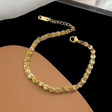 Usado, Pulseira feminina trançada com lantejoulas estreladas folheada a ouro 18K 3 mm comprar usado  Enviando para Brazil