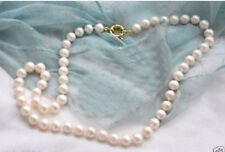 Lindo Colar de Pérolas de Água Doce Akoya Branco Natural Genuíno 8-9mm 18"" comprar usado  Enviando para Brazil