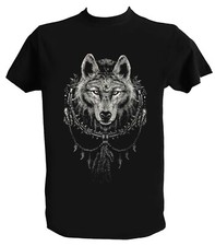 Używany, T shirt Lupo Uomo Indian Wolf Bikers Tee shirt Loup Homme na sprzedaż  Wysyłka do Poland
