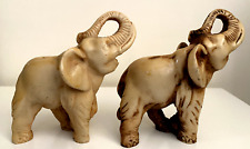 Figuras decorativas vintage de escultura de alabastro de la suerte de elefantes de 20 cm segunda mano  Embacar hacia Mexico
