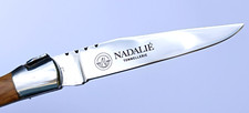 Couteau Laguiole NADALIÉ  11cm gravé bois rare folding knife wine NADALIE comprar usado  Enviando para Brazil