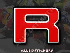 3D Stickers Resin Domed LETTER R - Color Red - 25 mm(1 inch) Adhesive Decal comprar usado  Enviando para Brazil