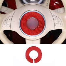 Moldura emblema volante vermelho fibra de carbono para Fiat 500 2011-2022 comprar usado  Enviando para Brazil