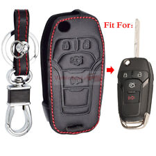 Fit Ford Fusion 4 Botões Flip Controle Remoto Fob Bolsa Couro Ecológico Capa Chave de Carro, usado comprar usado  Enviando para Brazil