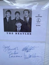 Usado, SET BEATLES SIGNATURES 1962 & PARLOPHONE B&W PHOTO OF  FAB4 FULLY-FRAMED & NEW! comprar usado  Enviando para Brazil