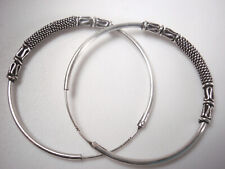 Brincos Bali Hoop 925 Prata Esterlina com 5 Detalhes Decorativos 38 mm de diâmetro comprar usado  Enviando para Brazil