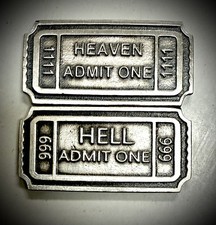 Conjunto de 2 peças de Barrily Living Heaven And Hell Admit One 2 ozs prata total comprar usado  Enviando para Brazil