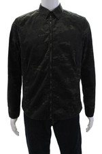 Camisa masculina Rag & Bone estampa camuflagem zíper completo preta verde algodão tamanho 40 comprar usado  Enviando para Brazil