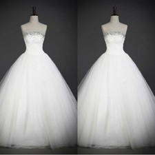 Usado, Vestidos de noiva luxuosos sem alças sem alças linha A tule elegantes vestidos de noiva comprar usado  Enviando para Brazil