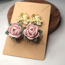 Pink rose dangle for sale  Bethel