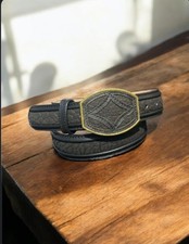 cinto masculino couro genuíno estilo cowboy (Cuadra EXÓTICO) comprar usado  Enviando para Brazil