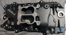 Usado, Coletor de admissão Edelbrock 21613 2-0 porta oval 9,8" alumínio preto Chevy BBC 454 comprar usado  Enviando para Brazil