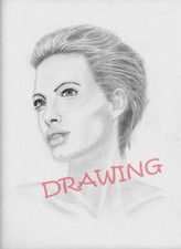 DESSIN/DRAWING ANGELINA JOLIE  au crayon  comprar usado  Enviando para Brazil