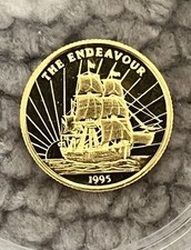 Moeda de ouro 999 1/25 oz Endeavour 1995 30º aniversário presente vela navio marinheiro vela comprar usado  Enviando para Brazil