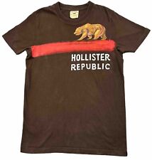 Camiseta Vintage Hollister Republic California Bear Adultos S Marrom Ponto Único comprar usado  Enviando para Brazil