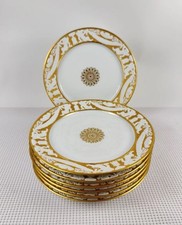 "Platos de cena antiguos Sevres de 10"" relieve elevado querubines borde dorado años 1850 (7 disponibles) segunda mano  Embacar hacia Mexico