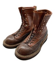 BOTAS BRANCAS 0610 couro boi biqueira de renda 8 polegadas altura botas masculinas 8E comprar usado  Enviando para Brazil
