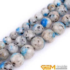 Contas espaçadoras redondas de pedra de granito azul natural K2 para fabricação de joias 15" comprar usado  Enviando para Brazil