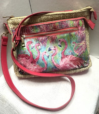 Usado, Bolsa de mão Leoma Lovegrove tecido flamingo palha natural com alça rosa estampada comprar usado Usado, Bolsa de mão Leoma Lovegrove tecido flamingo palha natural com alça rosa estampada comprar usado  Enviando para Brazil