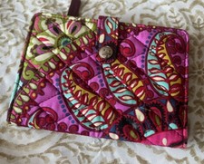 Carteira feminina Vera Bradley porta-cartão de pressão tecido floral paisley comprar usado  Enviando para Brazil