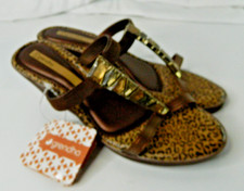 Sandálias anabela Grendha Shoes femininas tamanho 10 marrom bronze joia plat estampa de leopardo comprar usado  Enviando para Brazil