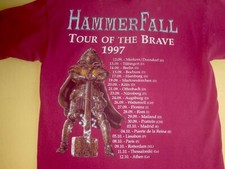 Camiseta HAMMERFALL TOUR OF THE BRAVE 1997 SUPER VINTAGE comprar usado  Enviando para Brazil