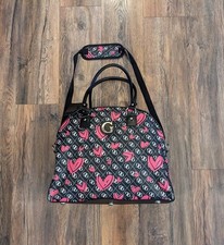 Bolsa tote Guess Big G preta e rosa coração grande viagem fim de semana bolsa atlética  comprar usado  Enviando para Brazil