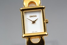Usado, [EXC+5] Relógio feminino de quartzo com cinto de troca GUCCI 1800L mostrador branco dourado do Japão comprar usado  Enviando para Brazil