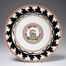 Palio di Siena Italian Contrade Cerâmica Lupa She Wolf Placa Preta Amarela 11", usado comprar usado  Enviando para Brazil