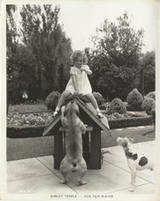 Shirley Temple 1930's Fox Film Star on dog house foto original carimbada snipe comprar usado  Enviando para Brazil