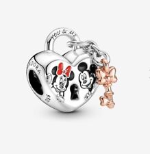 Pandora Disney Minnie & Micky Maus Herz mit Schlüssel Charm Anhänger 925 Silber comprar usado  Enviando para Brazil