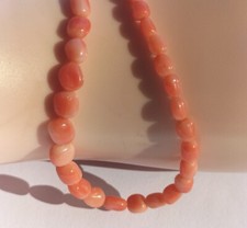 Colar de contas de coral vintage feito à mão pele de anjo natural, 42 cm (recondicionado), usado comprar usado  Enviando para Brazil