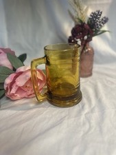 Caneca de cerveja de vidro vintage anos 70 âmbar 5 1/8"\alça quadrada Stein comprar usado  Enviando para Brazil