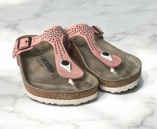 Sandálias femininas Birkenstock Gizeh tanga deslizante rebites trabalhados rosa 38 (7-7,5 EUA), usado comprar usado  Enviando para Brazil