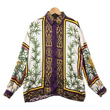 Seda metálica vintage por P.E.K. Camisa masculina Imports tamanho médio Mota maconha anos 90 comprar usado  Enviando para Brazil