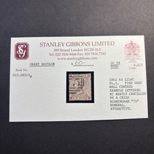 QV 1862 6d liliowy. Fine Used z chrupiącym Birmingham "75" Numeral SG84 - tabliczka 3 na sprzedaż  Wysyłka do Poland