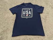 Camiseta Equipo EE. UU. Para Hombre Mediana Azul Bandera EE. UU. Mangas Cortas Algodón Equipo Ropa Camiseta segunda mano  Embacar hacia Mexico