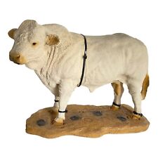 "Estatua de coleccionables de vaca blanca toro Charolais, conocedor de ganado de 13""" segunda mano  Embacar hacia Argentina