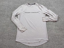 Camisa masculina Under Armour cinza pequena manga longa caimento solto gola redonda comprar usado  Enviando para Brazil