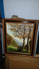 Tableau signé Huile sur toile Paysage de montagne Pyrénées Alpes d'occasion  Bardos